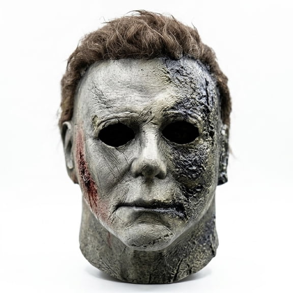 Michael Mask for Adults Realistic Latex Full-Head Halloween Mask, Scary Horror Cosplay Costume Accessory