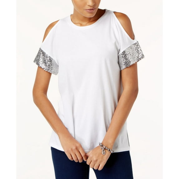 Michael Michael Kors Cold Shoulder Top White 2XS