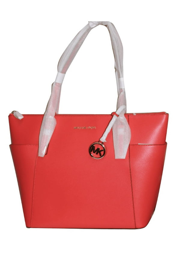 Michael Michael Kors Jet Set Large Saffiano Leather Top-Zip Tote Bag 30T8Tttt9L-