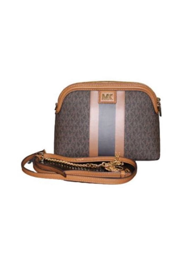 Michael Michael Kors Large Logo Stripe Dome Crossbody Bag …