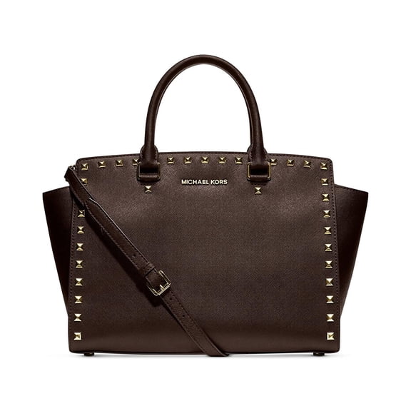 Michael Michael Kors Large Selma Studded Saffiano Tote, Coffee