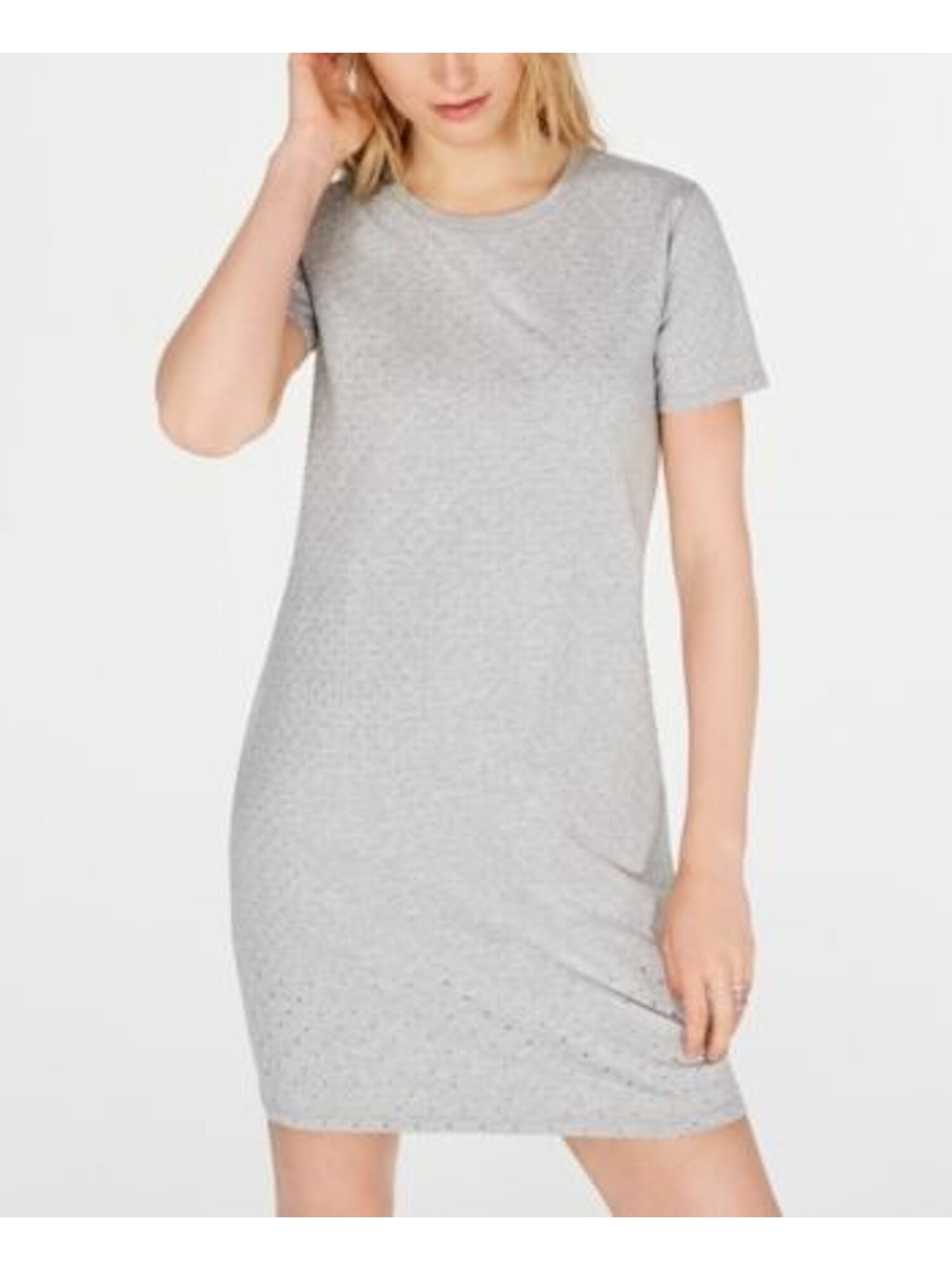 Michael Kors Womens Gray Short Sleeve Short Sheath Dress Size PL