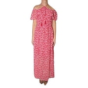 Michael Michael Kors Off-The-Shoulder Floral Print Maxi Dress Raspberry, 4