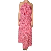 Michael Michael Kors Off-The-Shoulder Floral Print Maxi Dress Raspberry, 8