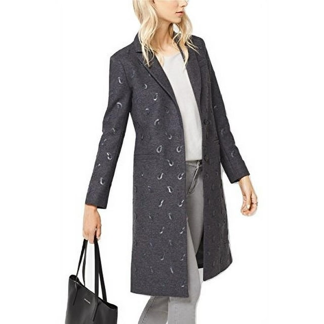 Michael Michael Kors Paisley Embroidered Wool Melton Coat, Derby (2)