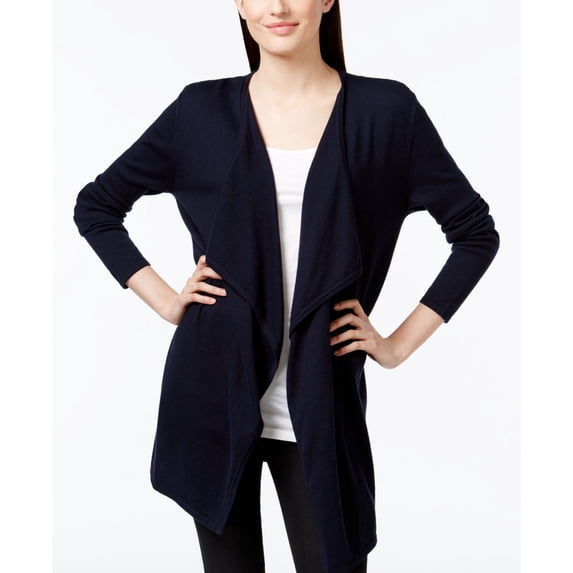 Michael Michael Kors Petite Open Front Draped Cardigan New Navy PM