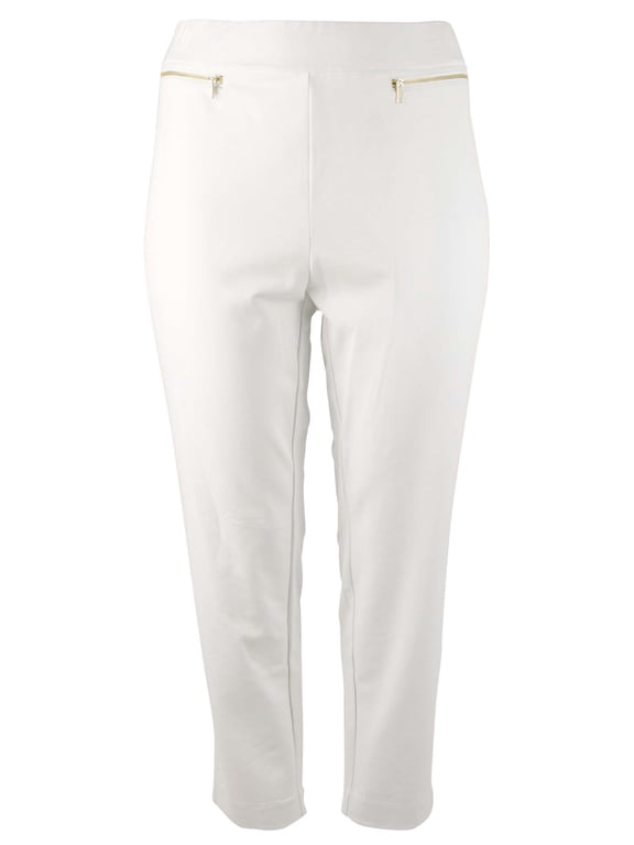 Women's White High Rise Stylish Pull On Pants Size 3X NWT