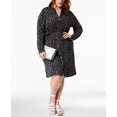 thumbnail image 1 of Michael Michael Kors Plus Size Printed Shirtdress Black 1X, 1 of 4