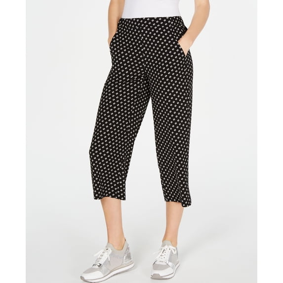Michael Michael Kors Printed Cropped Pants Black/Bone 2