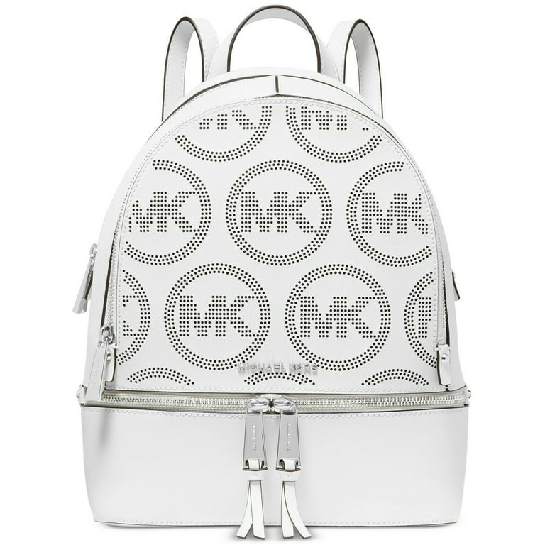 Michael Kors - Rhea Zip Medium Leather Backpack - Optic White