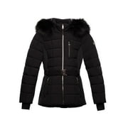 Michael Michael Kors Women's Active Belted Mix Media Jacket (Black, S)
