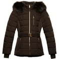 thumbnail image 1 of Michael Michael Kors Women's Active Belted Mix Media Jacket (Chocolate, XXXL), 1 of 4