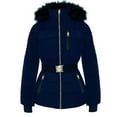 thumbnail image 1 of Michael Michael Kors Women's Active Belted Mix Media Jacket (Navy, XL), 1 of 4
