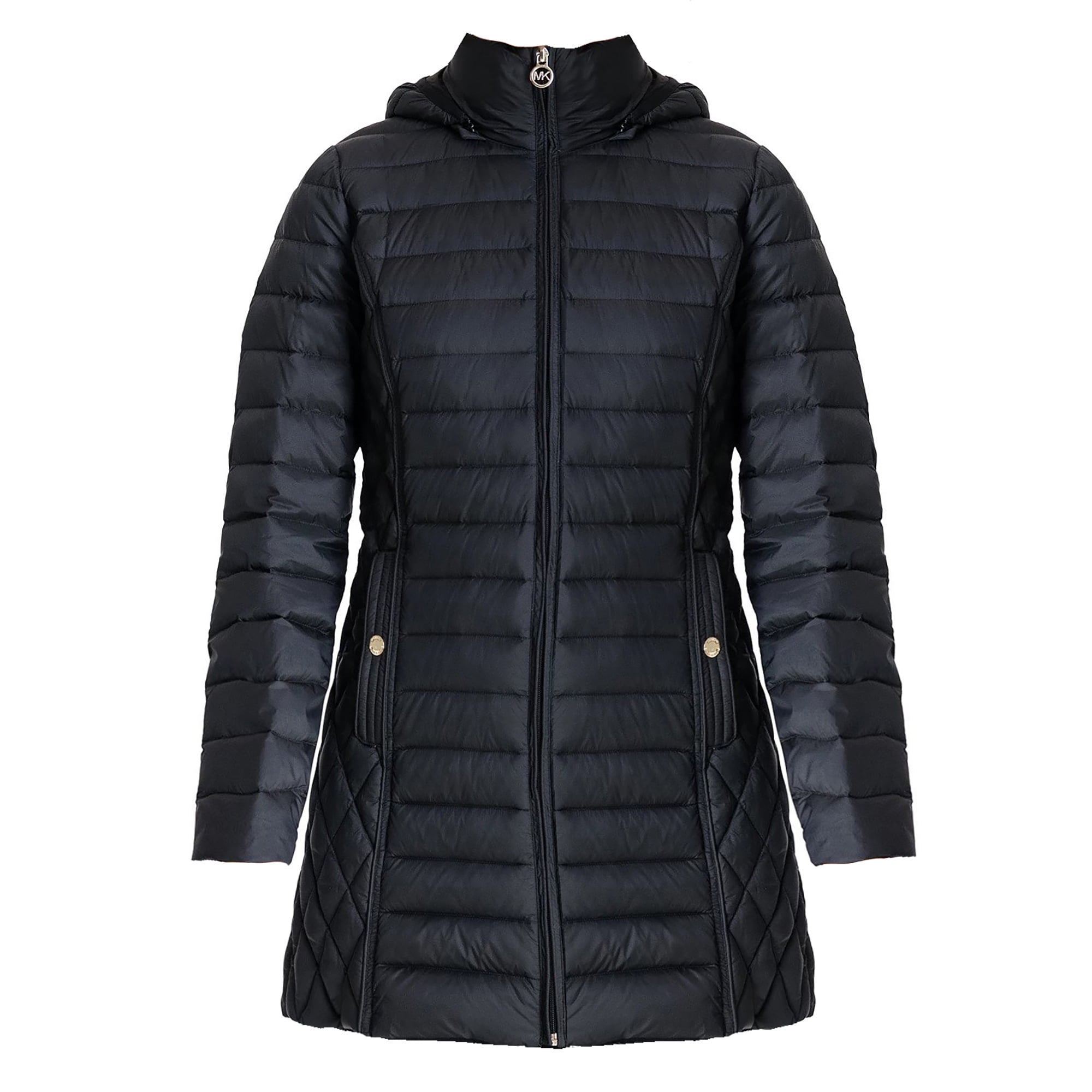 ジャケット Michael Kors Woman Jacket Black MR510A7FAU 987 Michael Kors Women's Down Coat with Zip-Out Hood (Black, XL