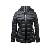 MICHAEL MICHAEL KORS Women's Black Hooded Packable Coat Jacket (US, Alpha, Small, Regular, Regular, Black)
