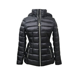 Michael Michael Kors Hooded Long Packable Quilted Double zip