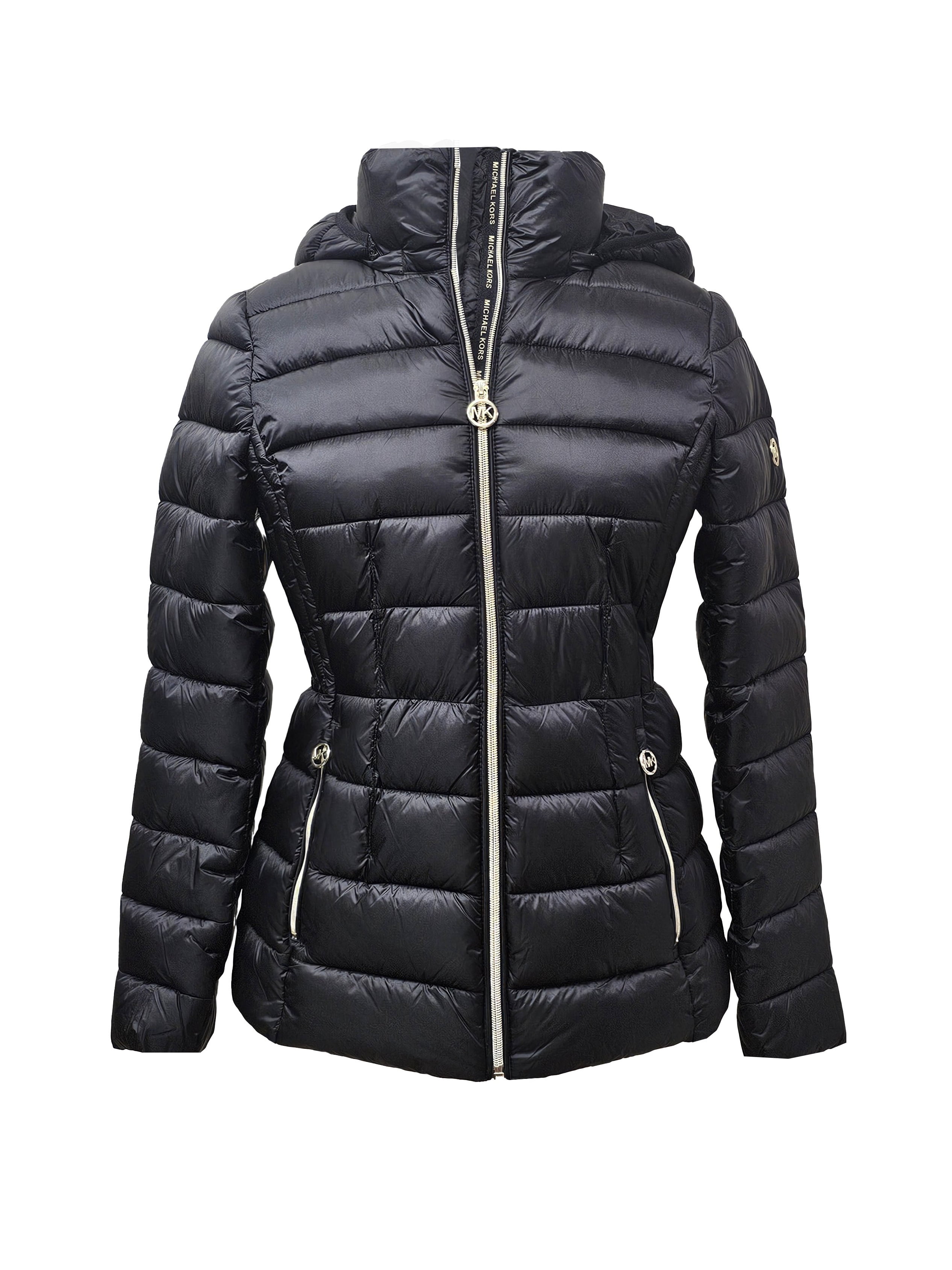 アウターその他 MICHAEL KORS Women Outer MH3100CAKF 001 BLACK Black Michael Michael Kors Hooded Long Packable Quilted Double zip
