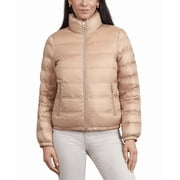 Michael Kors Womens Reversible Packable Down Jacket Buff/Bone, L