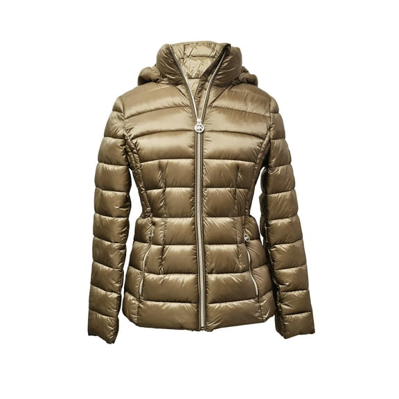 Michael Michael Kors Women's Dark Camel Hooded Packable Coat Jacket