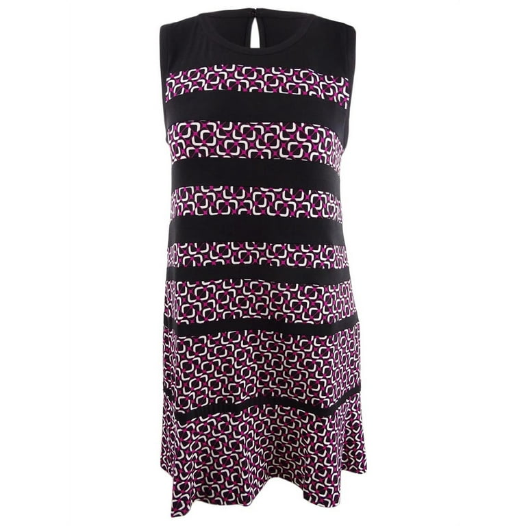 Michael Michael Kors Women s Foulard Print Paneled Dress XXL Deep Fuchsia