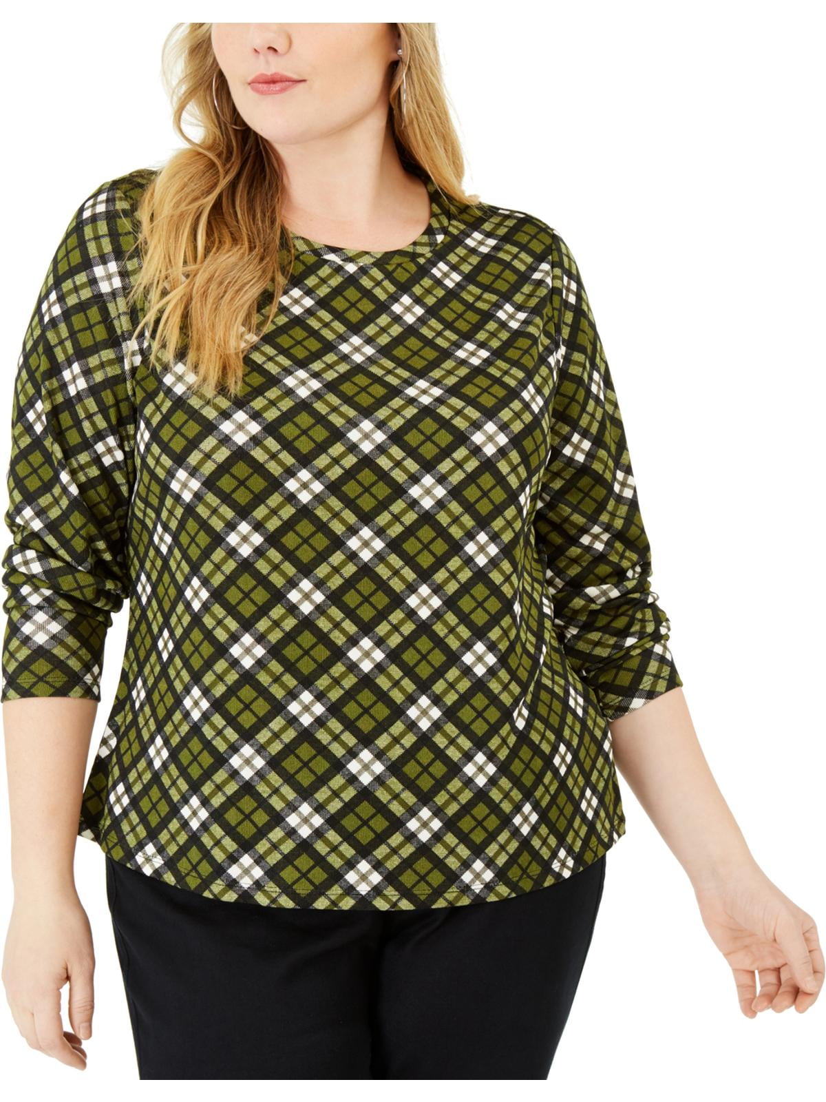 Michael Michael Kors Women s Plus Size Printed Long Sleeve Top 2X