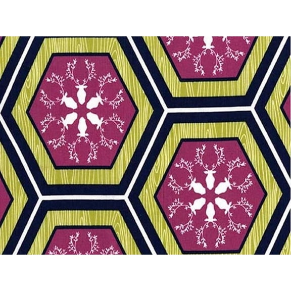 Michael Millar 100% Cotton Poplin Fabric, Orchid Geometric Print for Quilting & Dressmaking, 44" Wide, By the Yard