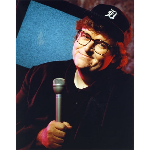 Michael Moore Posed in Black Suit With Cap Photo Print (8 x 10)