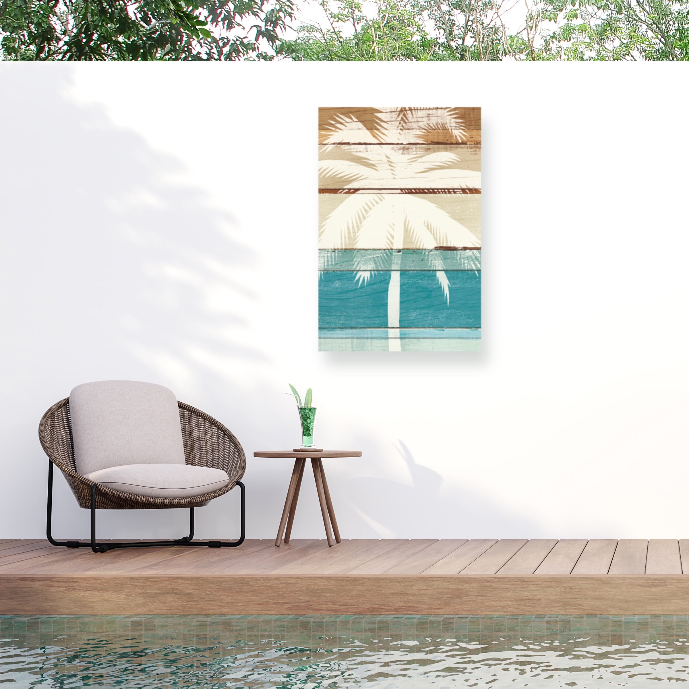 Michael Mullan 'Beachscape Palms V' Outdoor All-Weather Wall Decor
