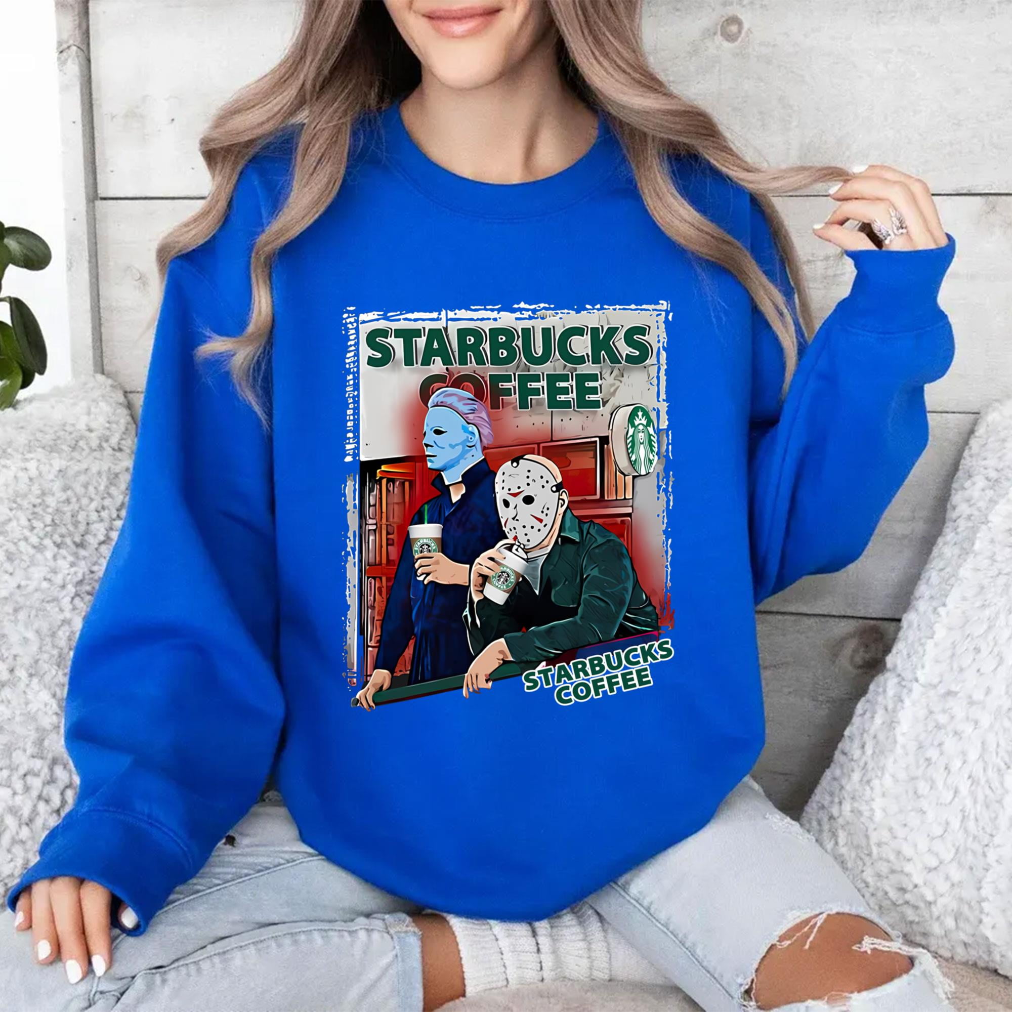 Michael Myers And Jason Voorhees Drink Starbucks Coffee Shirt Walmart