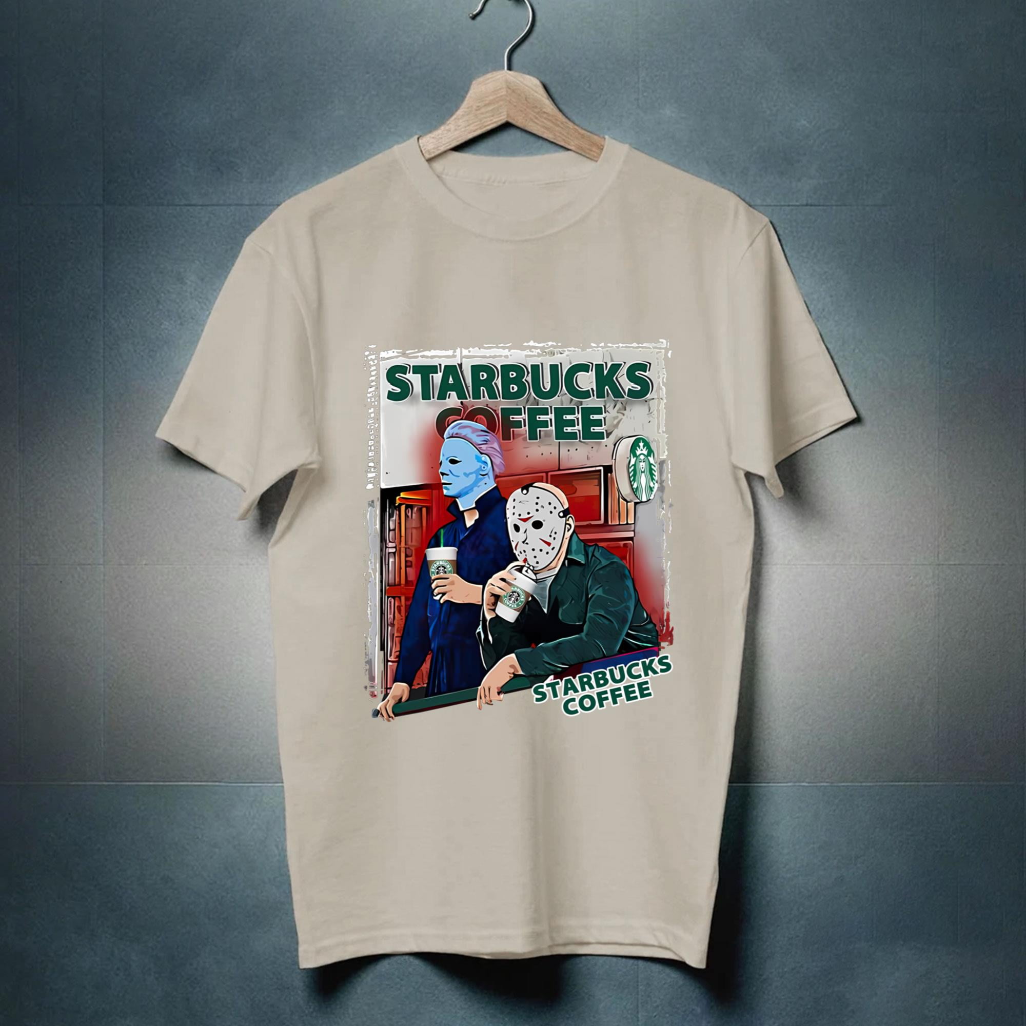 Michael Myers And Jason Voorhees Drink Starbucks Coffee Shirt