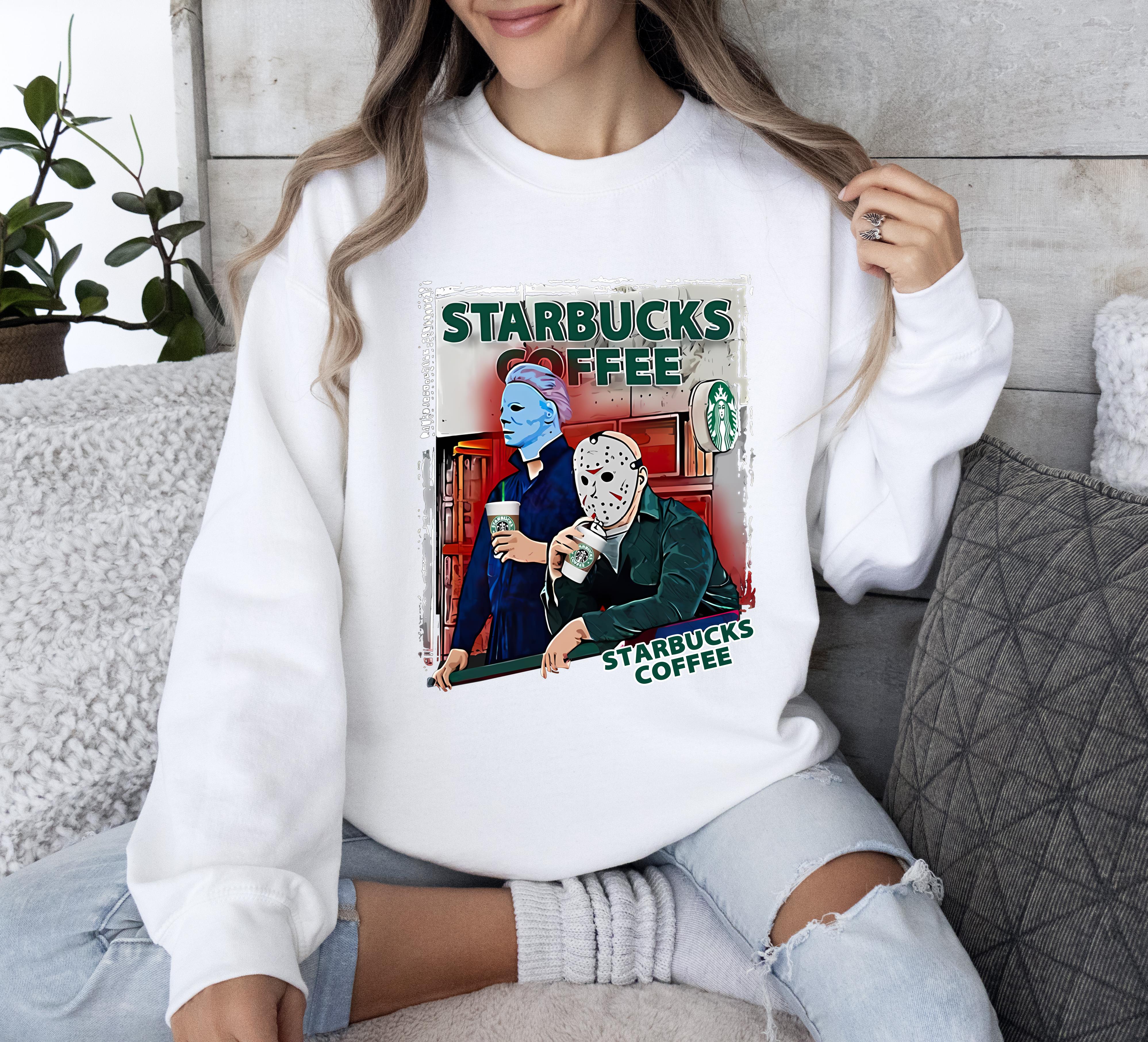 Michael Myers And Jason Voorhees Drink Starbucks Coffee Unisex