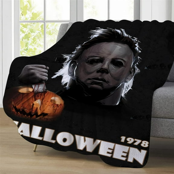Michael Myers Blanket Halloween Blanket Horror Movie Blanket Flannel Fleece Throw Blanket for Kids Adults Bedding (Style-3, 40"x50")