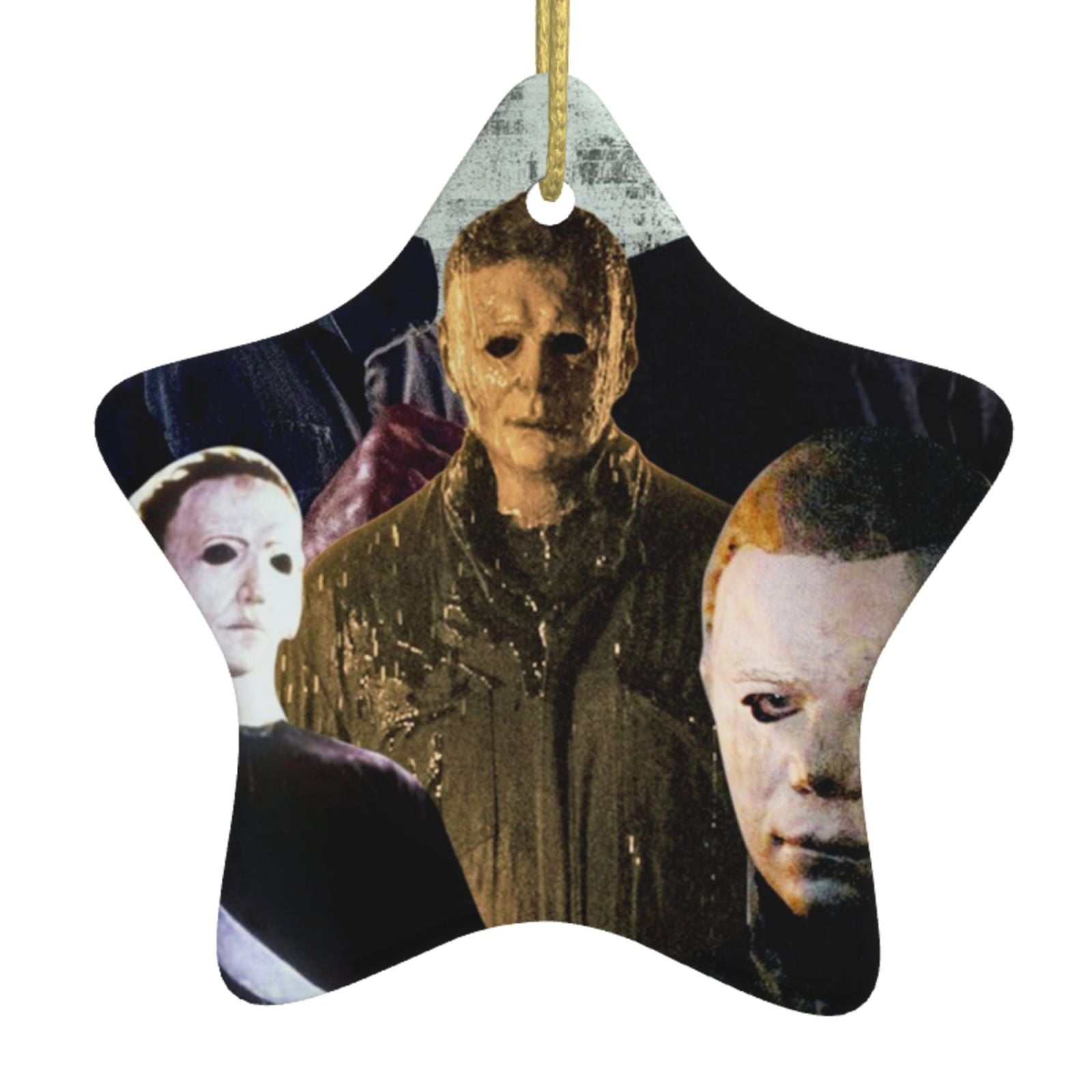Michael Myers Christmas Ornament Xmas Tree Ceramic Star Hanging