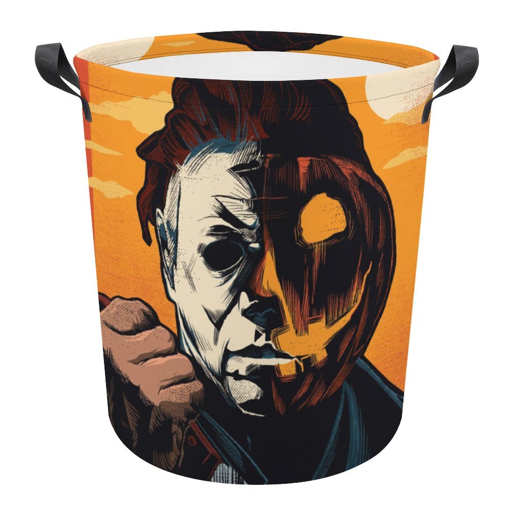 Michael Myers Circular Laundry Hamper Foldable Large Storage Baskets