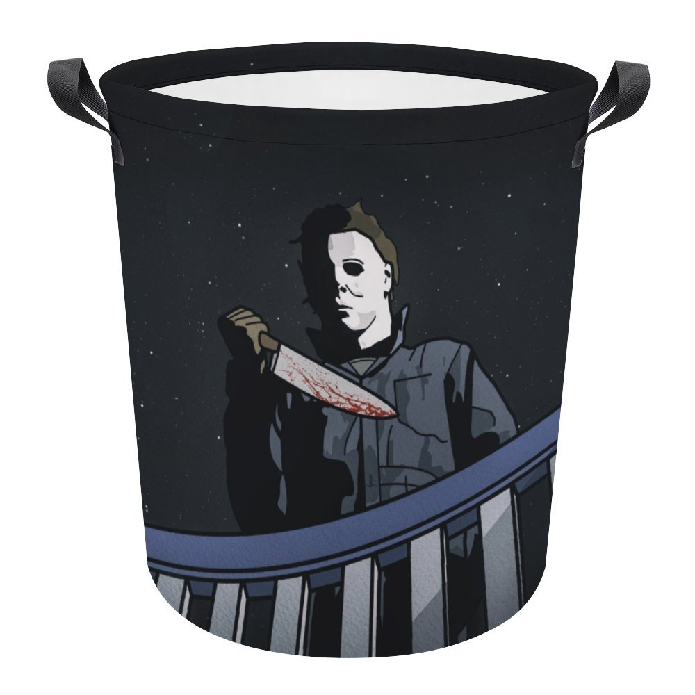Michael Myers Circular Laundry Hamper Foldable Large Storage Baskets