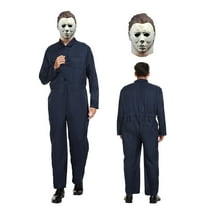 Michael Myers Costume Mask, Navy Blue Latex for Adults
