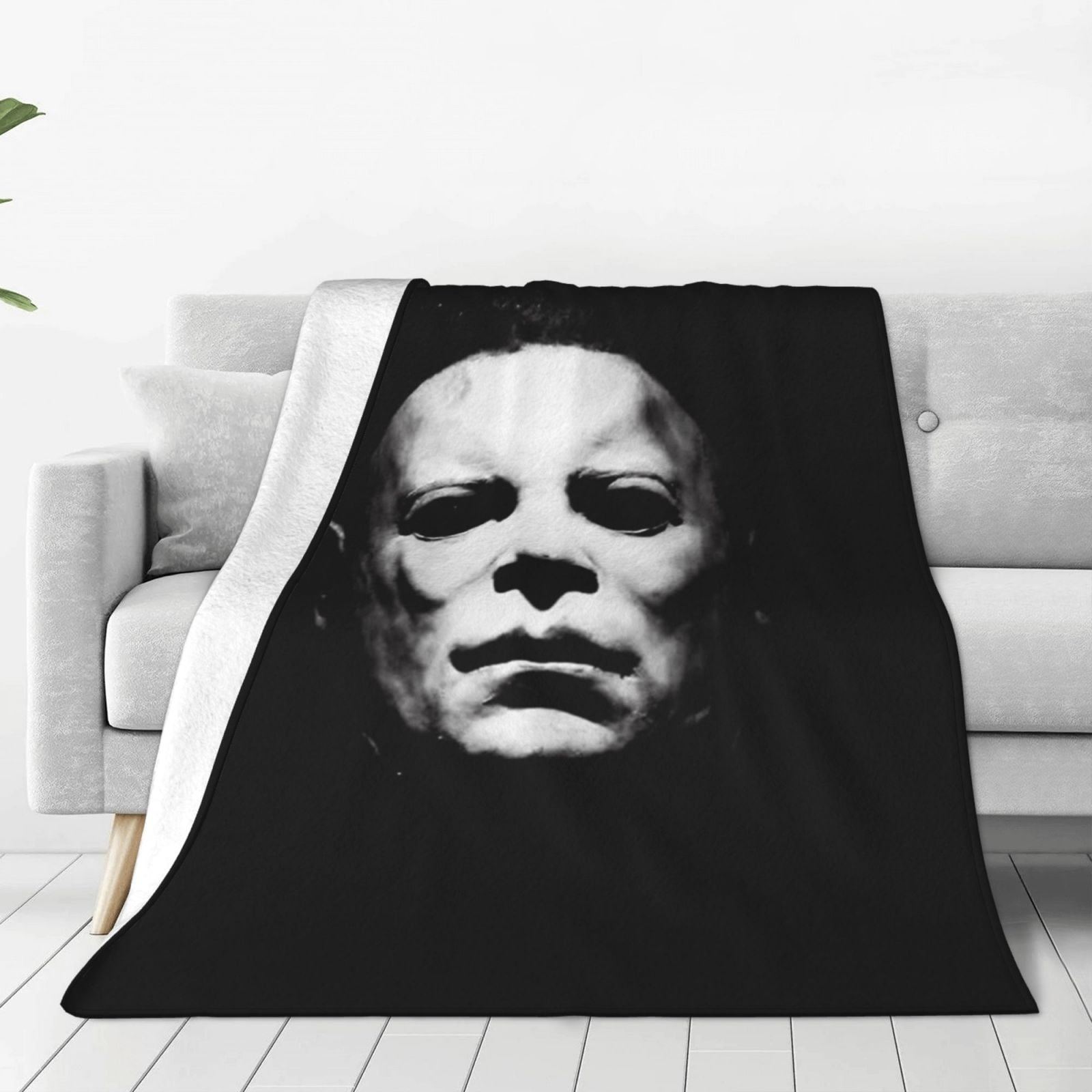 Michael Myers Face Flannel Blanket Cozy UltraSoft Micro Fleece Flannel