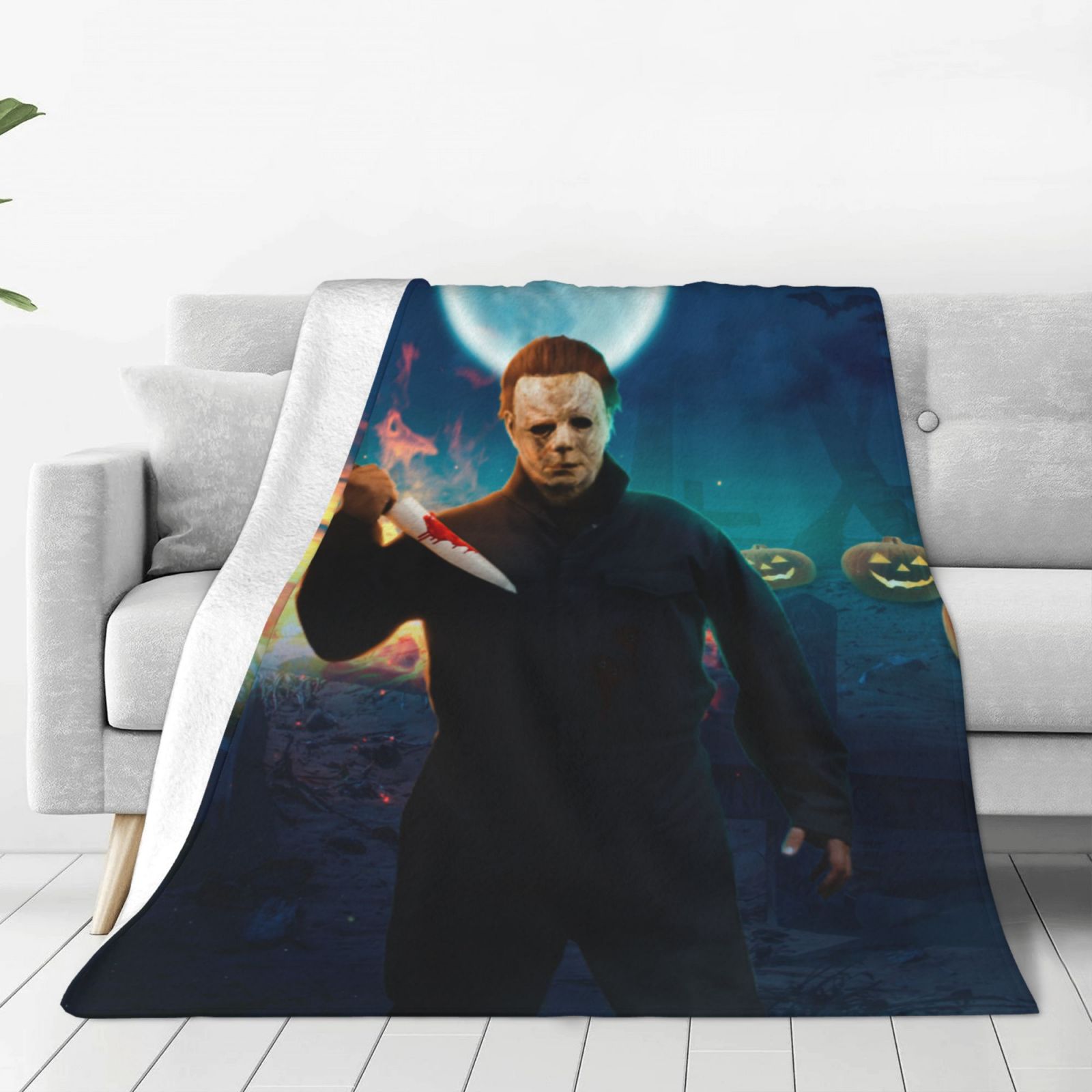 Dorsogna Michael Myers Fleece Throw Blanket - Soft Plush Flannel Blanket 80x60 Inches For Couch & Bed - View #3