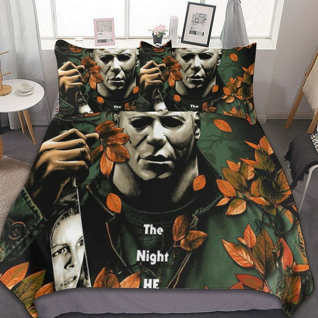 Michael Myers Halloween 3 Pcs Bed Sheets Set Breathable Duvet Cover