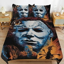 Michael Myers Halloween 3 Pcs Bed Sheets Set Breathable Duvet Cover with 2 Pillow Sham Soft All Seasons Bedding Set 86"x70"