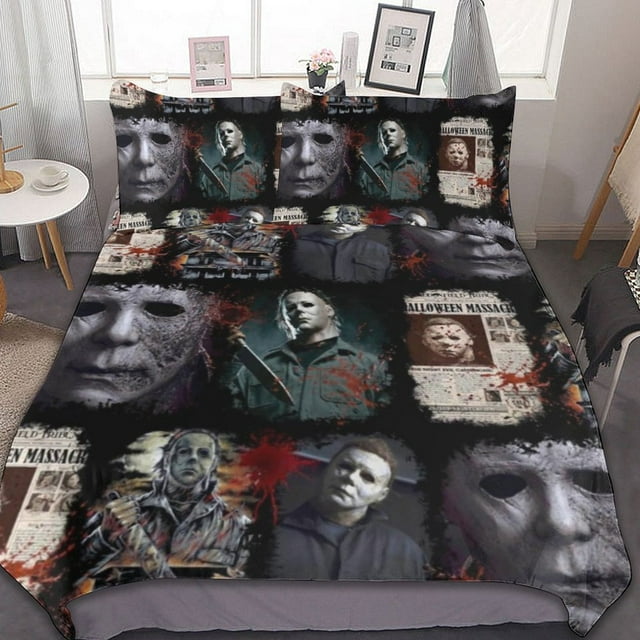 Michael Myers Halloween 3 Pcs Bed Sheets Set Breathable Duvet Cover ...