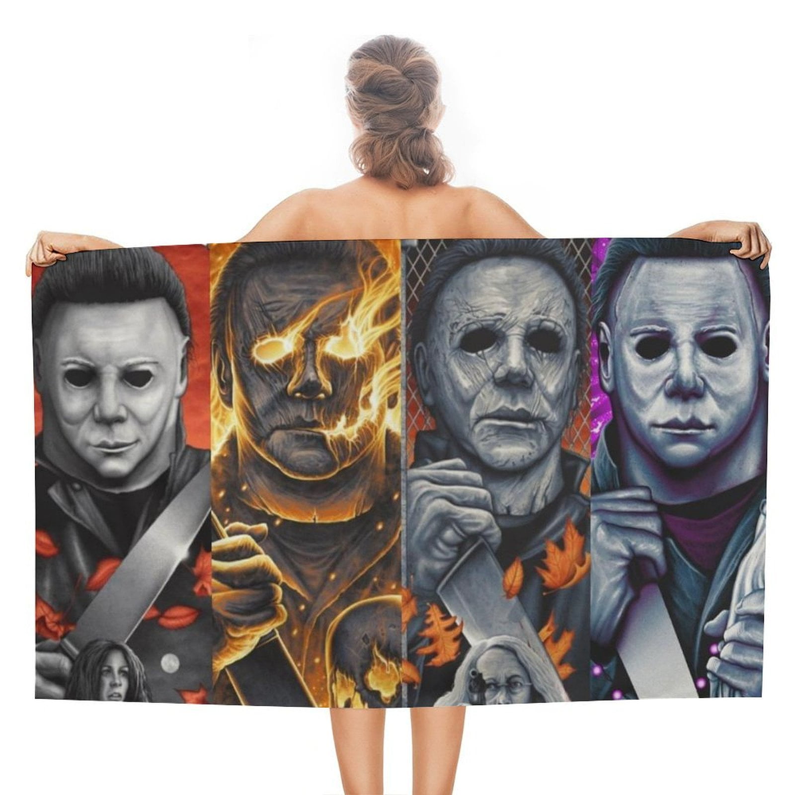 Michael Myers Halloween Bath Throw Towel Quick Dry Towel for Swimmers