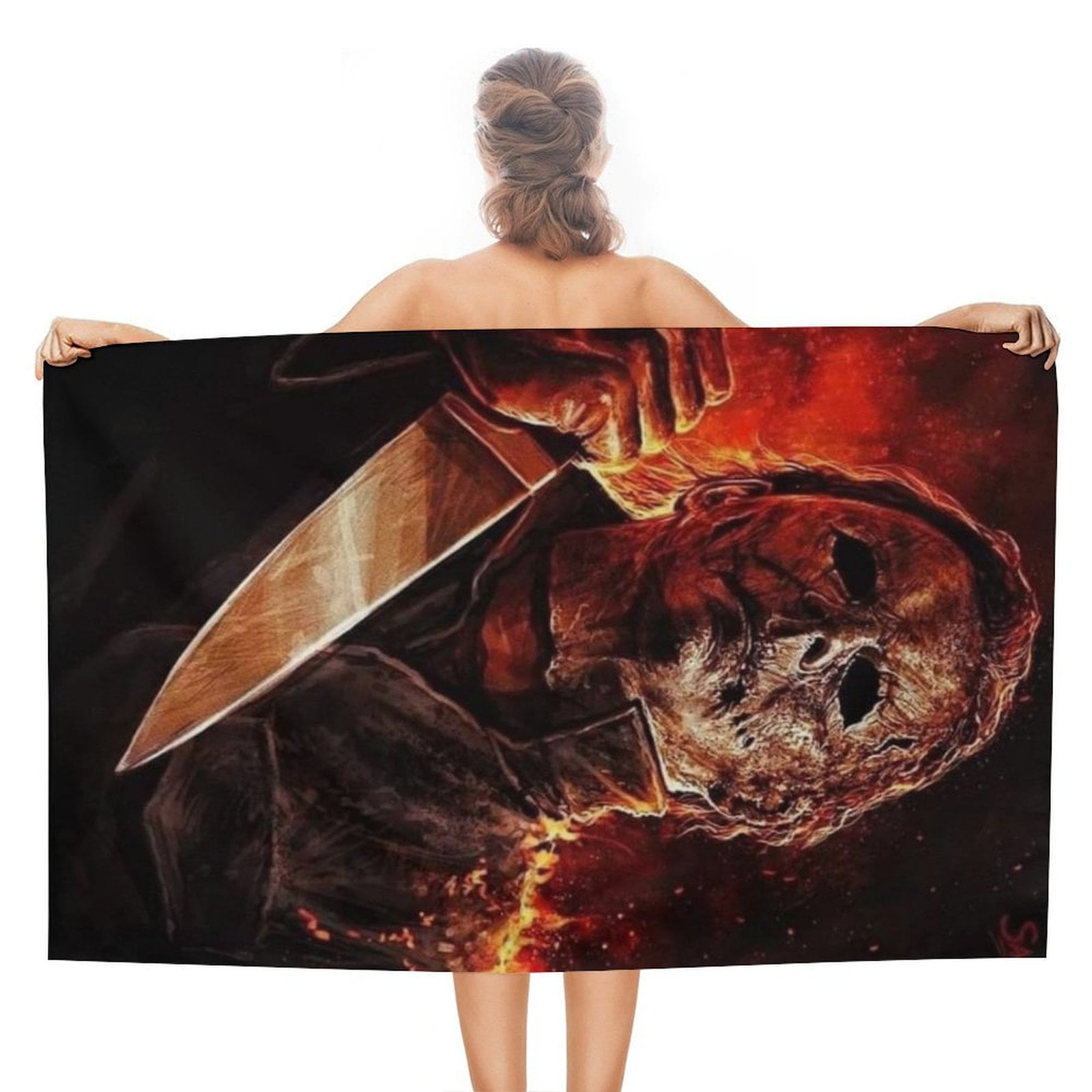 Michael Myers Halloween Bath Throw Towel Quick Dry Towel for Swimmers