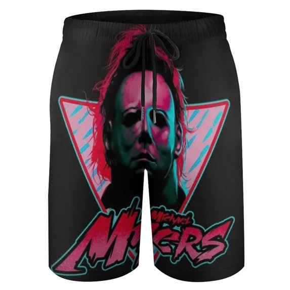 Michael Myers Halloween Children's Swim Trunks Printed Beach Board Shorts Quick Dry Swimwear Casual Swimming Shorts XL