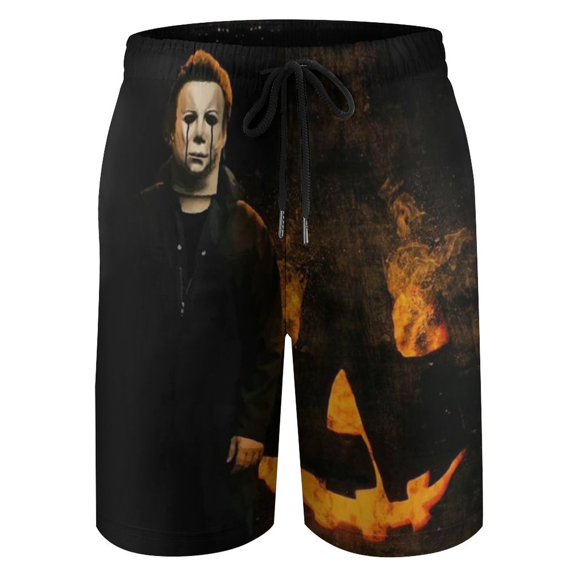 Michael Myers Halloween Children's Swim Trunks Printed Beach Board Shorts Quick Dry Swimwear Casual Swimming Shorts XS