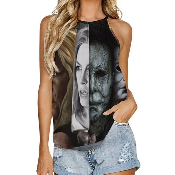 Michael Myers Halloween Film Fashion Tank Top For Womens Camisole Round Neck Sleeveless Vest Summer Daily Tee T Shirt Sport Fitness Undershirt