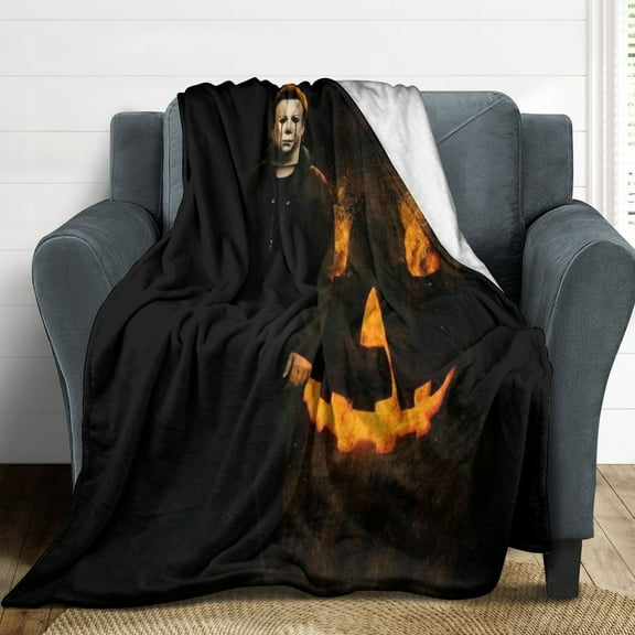 Michael Myers Halloween Flannel Blankets Soft Plush Throw Blanket Fuzzy Cozy Luxury Air Conditioner Blanket for Bedroom Sofa 30"x40"