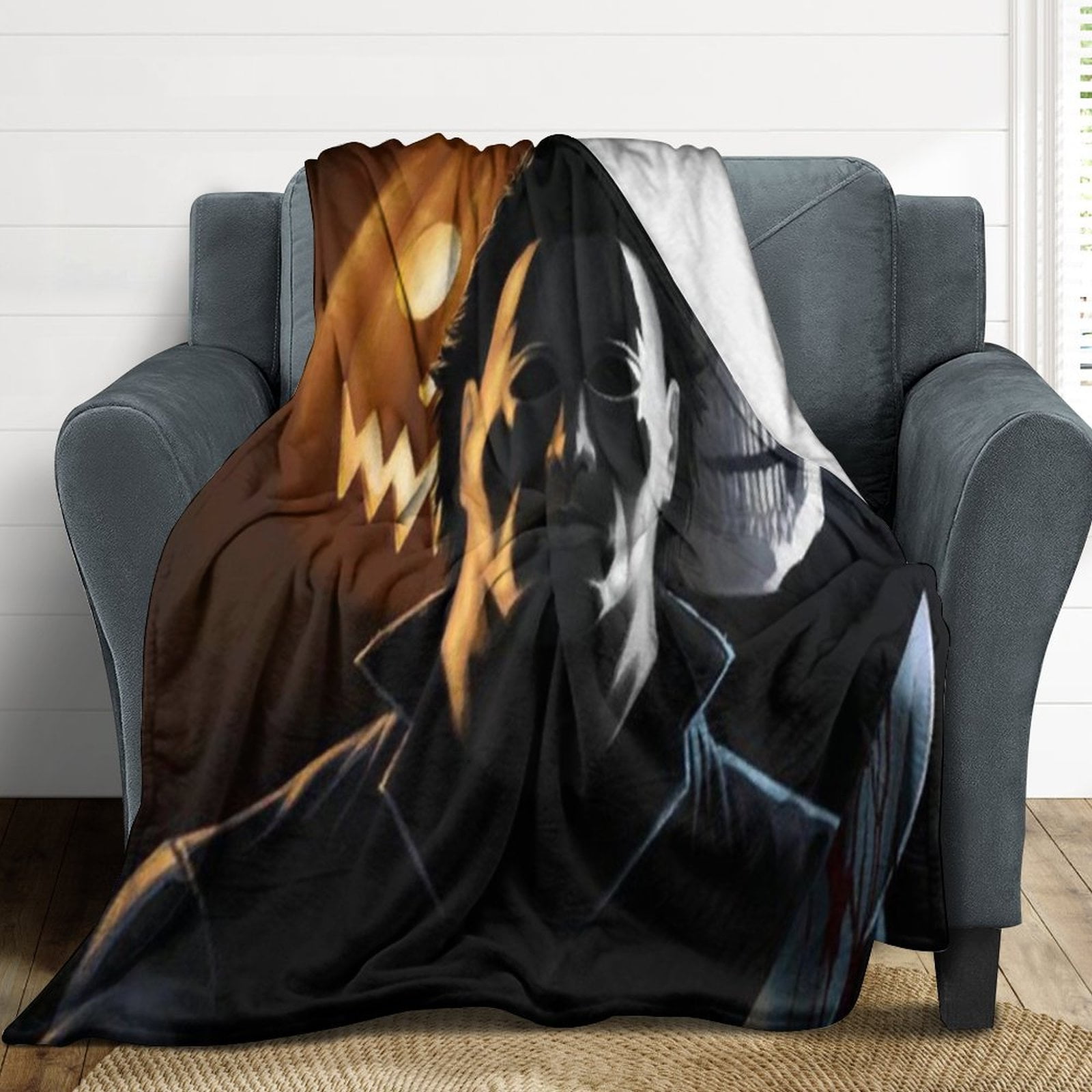 Dorsogna Michael Myers Fleece Throw Blanket - Soft Plush Flannel Blanket 80x60 Inches For Couch & Bed