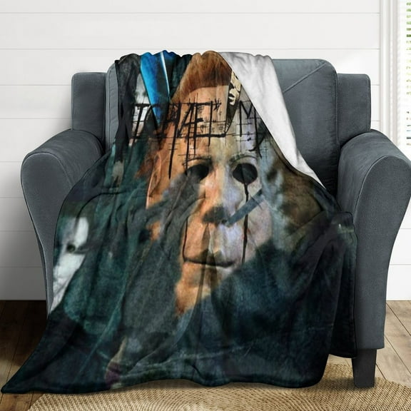 Michael Myers Halloween Flannel Blankets Soft Plush Throw Blanket Fuzzy Cozy Luxury Air Conditioner Blanket for Bedroom Sofa 30"x40"