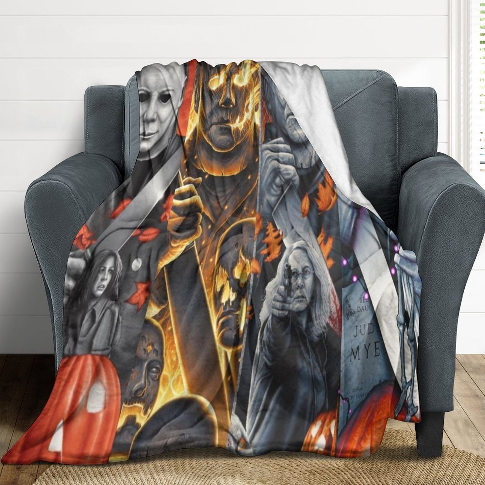 Dorsogna Michael Myers Fleece Throw Blanket - Soft Plush Flannel Blanket 80x60 Inches For Couch & Bed - View #7
